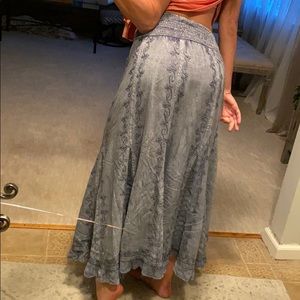 Boho Long blue flowy  “denim”like skirt